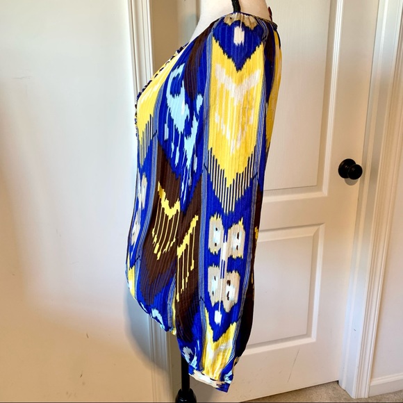 TORY BURCH Silk Elastic Hem Long Sleeve Blouse—SZ. 4 - Picture 2 of 16